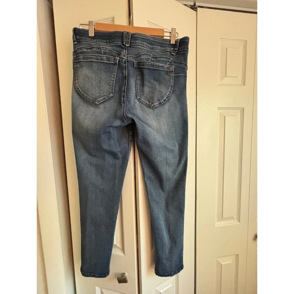 Democracy Ab Solution Skinny Jeans 10 Distressed Crop Stretch